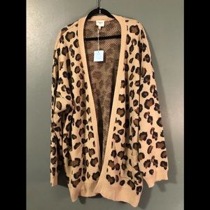 Cheetah Print Cardigan 2x/3x